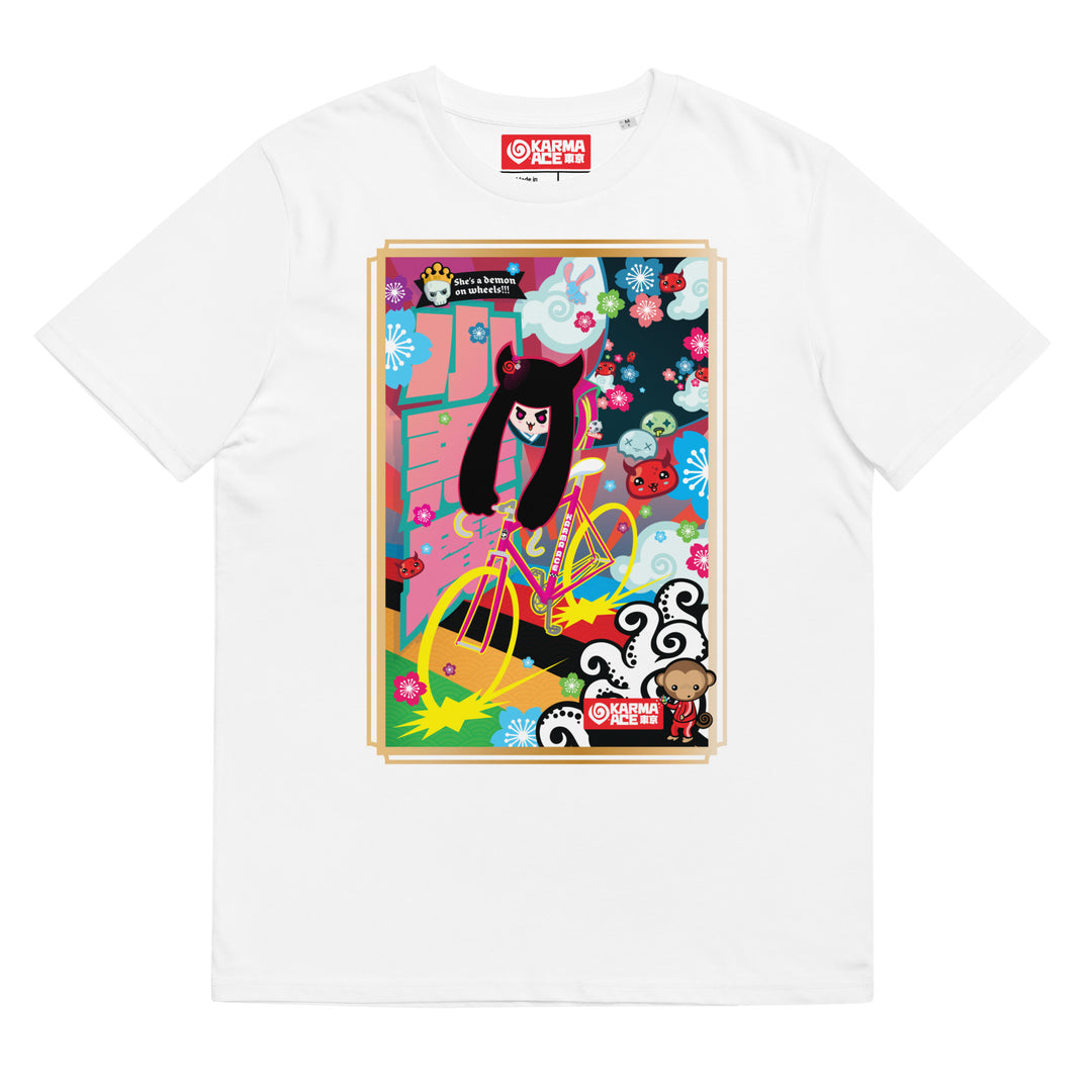 Karma Ace: Demon on Wheelz - Unisex organic cotton t-shirt