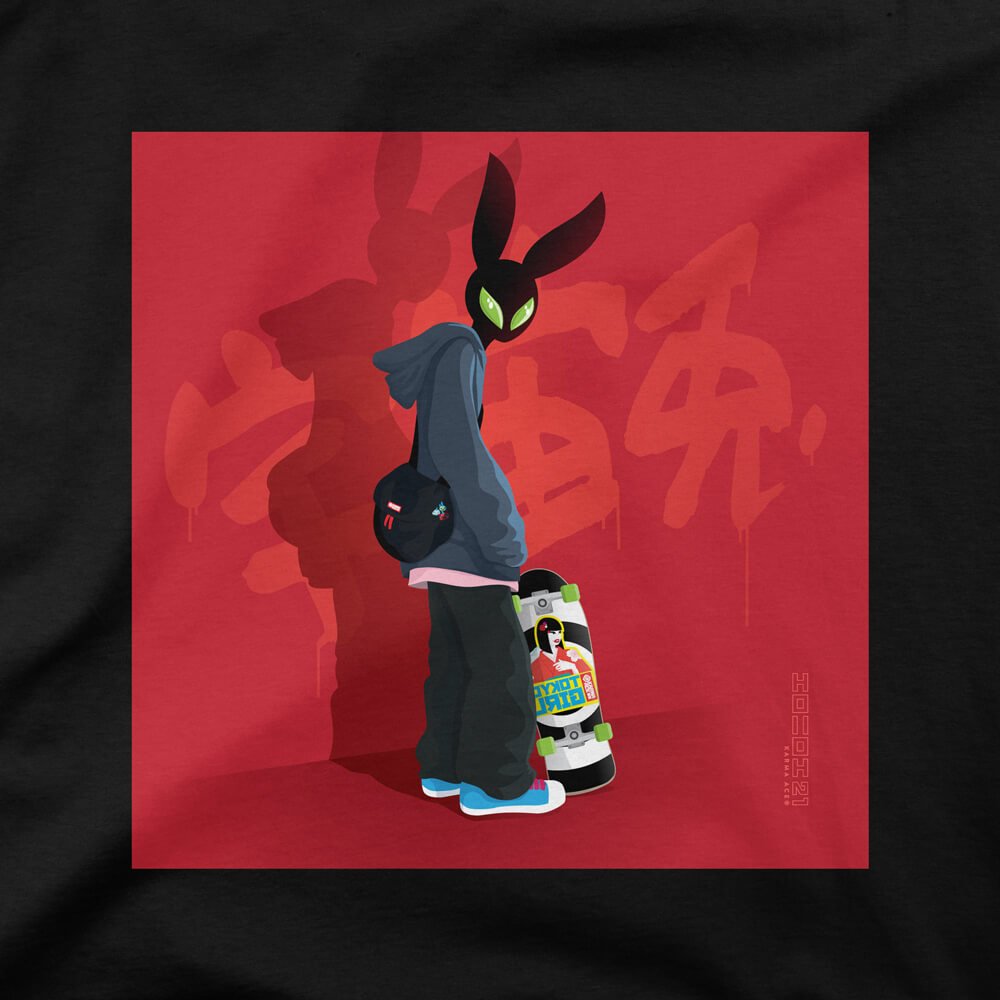 Karma Ace: Alien Usagi by HOLLOH - Unisex essential eco hoodie - Karma Ace