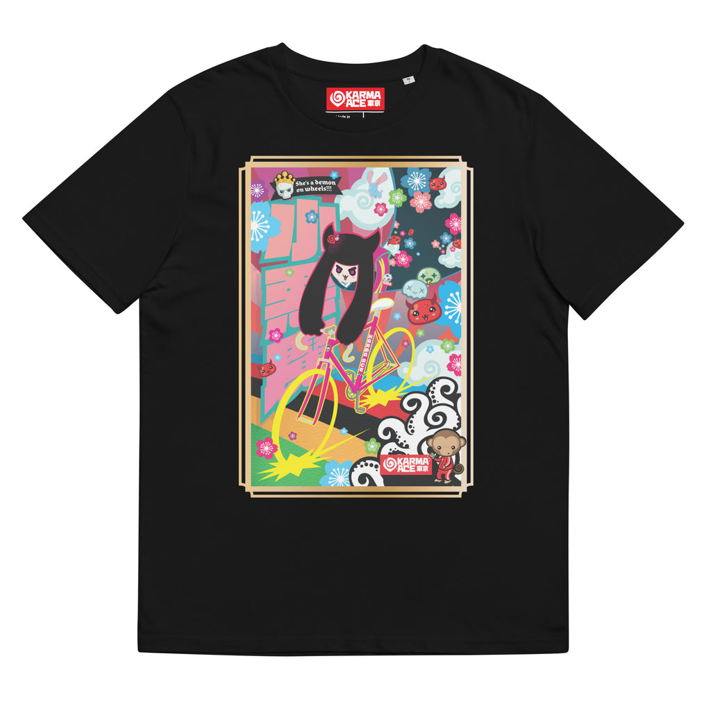 Karma Ace: Demon on Wheelz - Unisex organic cotton t-shirt