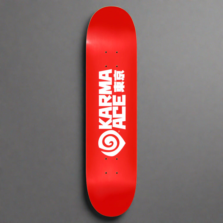 Karma Ace Tokyo Logo Red Skateboard Deck